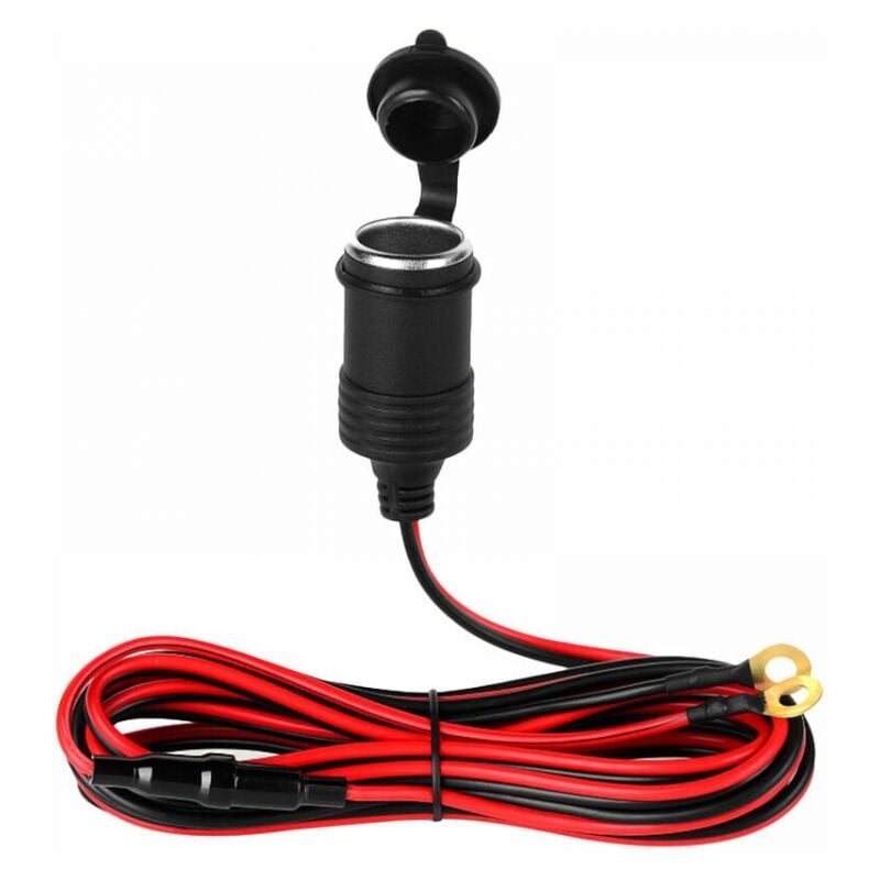 foto del prodotto presa accendisigari per auto da 12 v, spina femmina con terminale ad anello con fusibile da 10 a