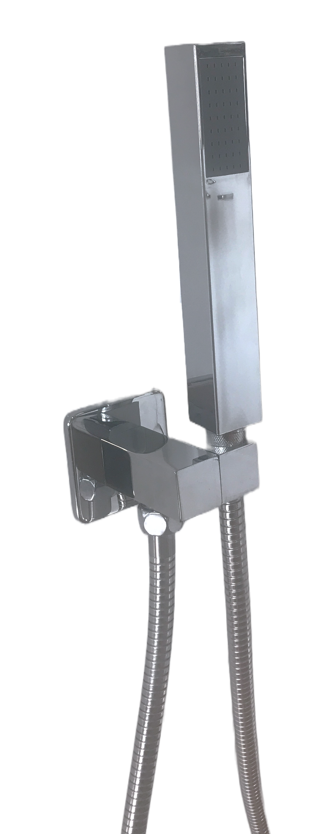 foto del prodotto presa acqua con supporto doccia squadrato completo,flessibile 150