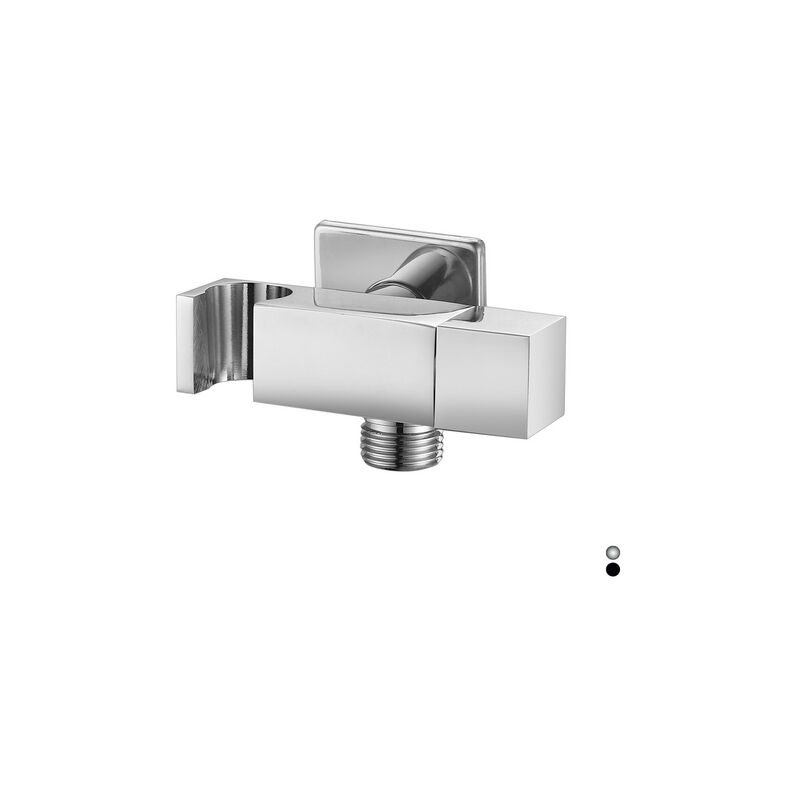 foto del prodotto presa acqua quadra con supporto doccia e arresto cromo dh