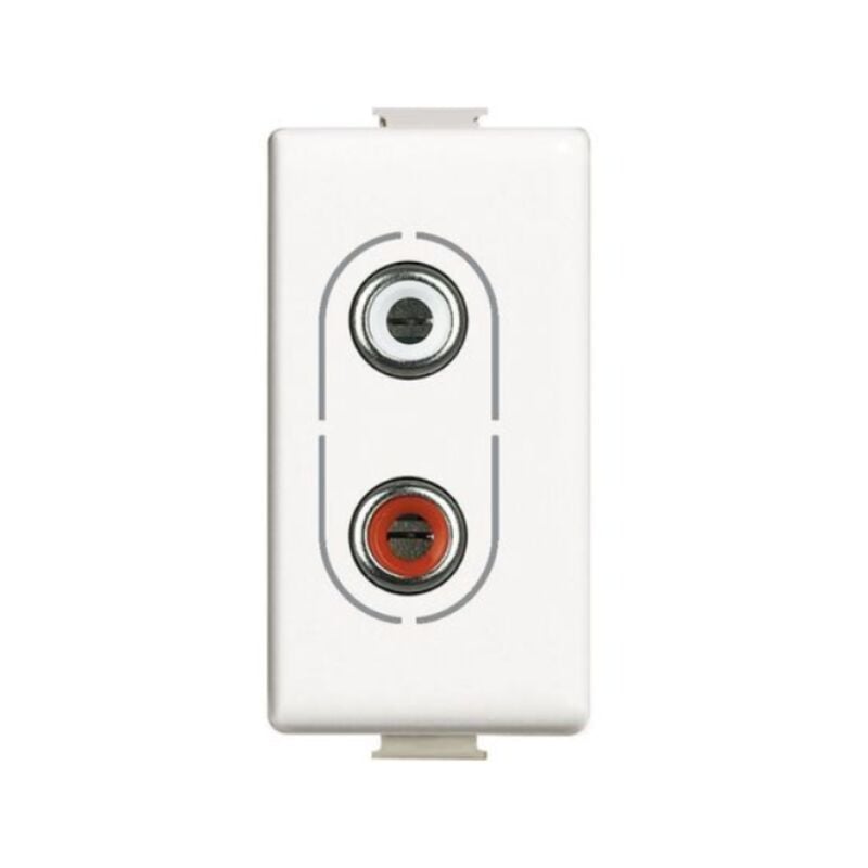 foto del prodotto presa audio matix 2 connettori rca bianco bticino am4281