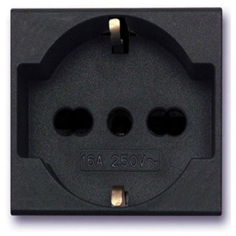 foto del prodotto presa ave 45390 15ts schuko bipasso noir s45 2p t 10 16a colore nero