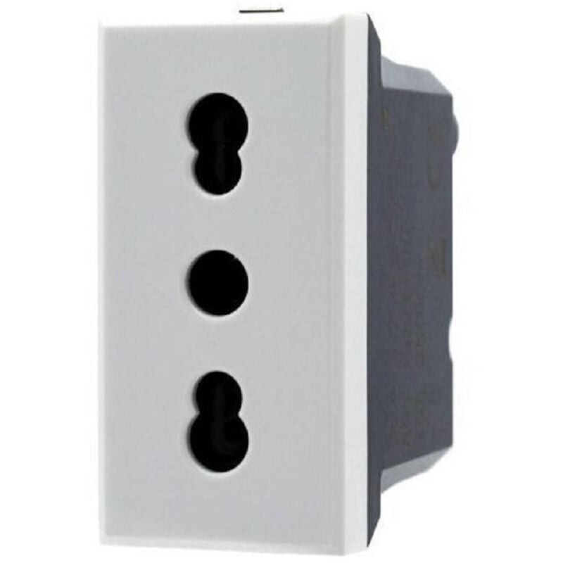 foto del prodotto presa bipasso 2p t 10 16a colore bianco compatibile bticino axolute - - trade shop traesio