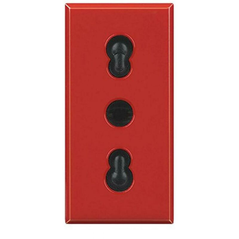 foto del prodotto presa bipasso 2p t 10 16a rossa axolute h4180r bticino