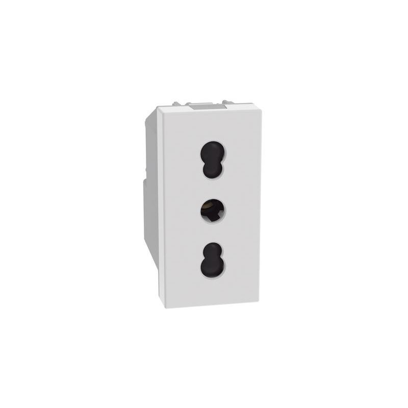 foto del prodotto presa bipasso 2p+t 16 a matixgo bianco