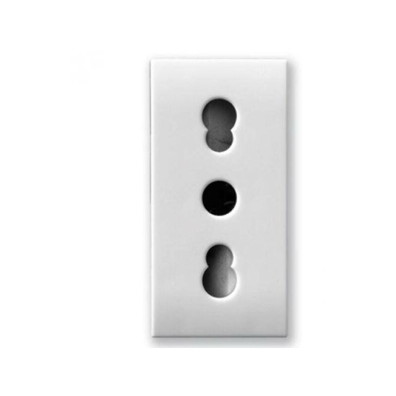 foto del prodotto presa bipasso ave domus s44 2p t 10 16a 1 modulo bianco - 441006 15ts