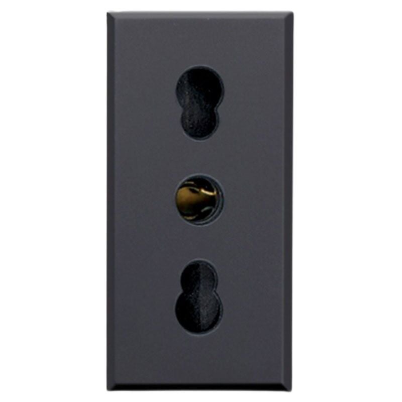 foto del prodotto presa bipasso ave tekla 2p t 10 16a colore grigio scuro 445006 15ts