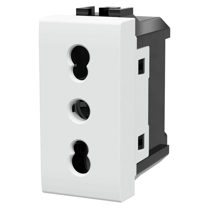 foto del prodotto presa bipasso bivalente 16a bianca compatibile anche con bticino livinglight