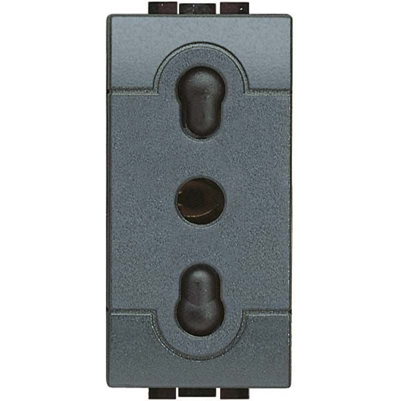 foto del prodotto presa bipasso bticino living light 2p t 10 16 a 230 v antracite
