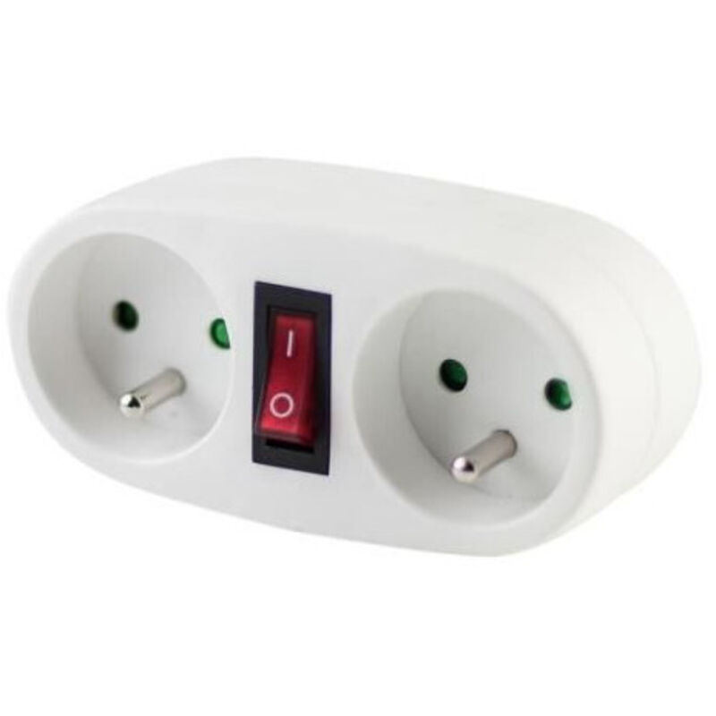 foto del prodotto presa bipolare 2x16a con interruttore bianco chacon