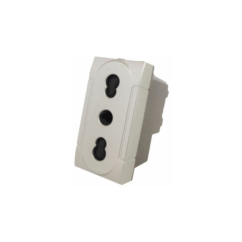 foto del prodotto presa bivalente 10a 250v 2p t 1 modulo compatibile living tech nt4180