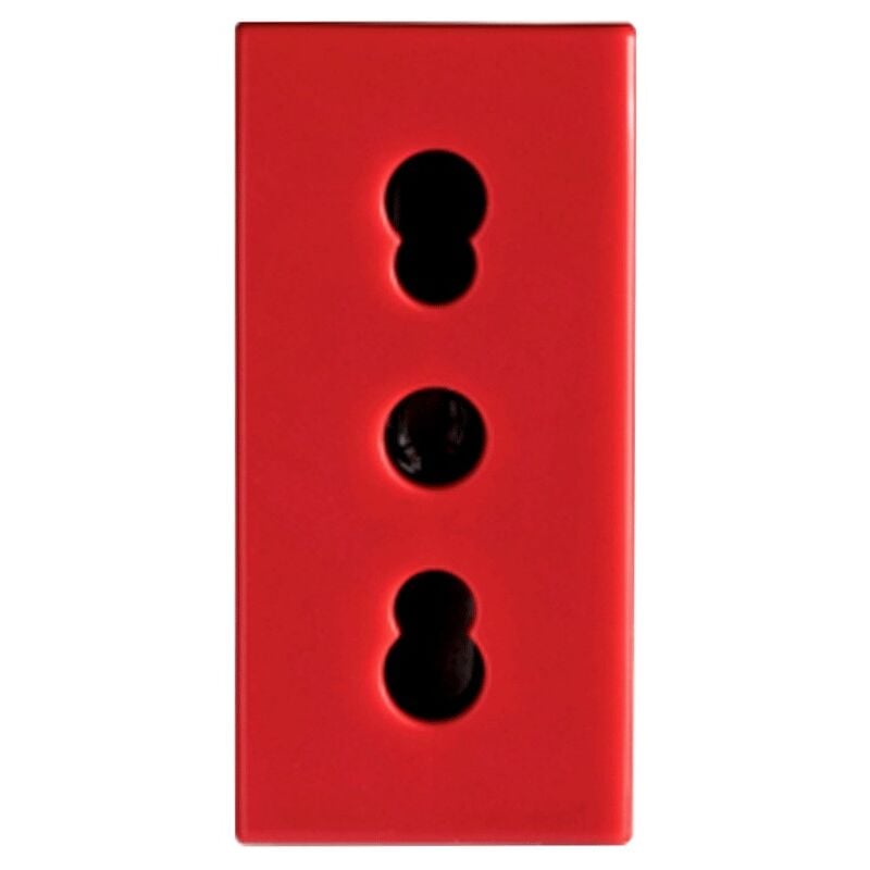 foto del prodotto presa bivalente 2p t 10 16a 250v rossa 02808 bocchiotti