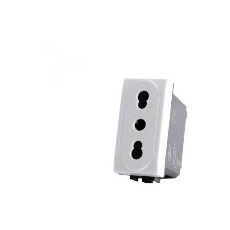 foto del prodotto presa bivalente art compatibile con bticino livinglight l4180 16a bianco 818b