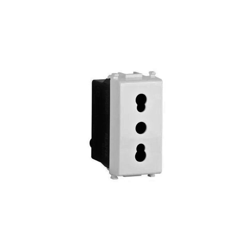 foto del prodotto presa bivalente vimar plana bianca 10a 250v 2p t compatibile