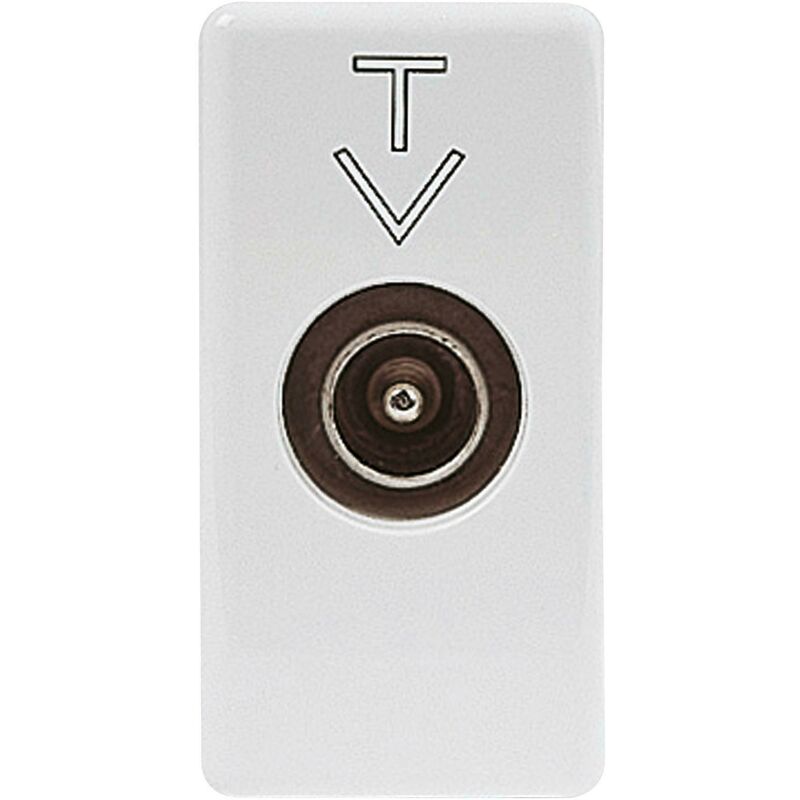 foto del prodotto presa coassiale tv passante 14db tv sat schermatura classe a connettore iec maschio 9,5mm passante 14 db gw20383 gewiss