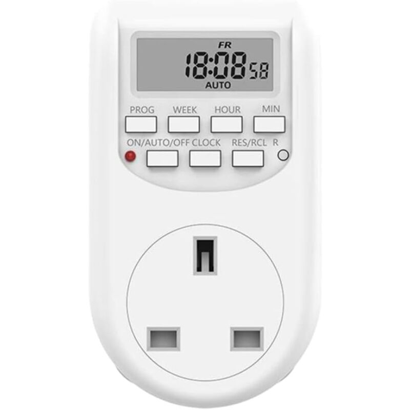 foto del prodotto presa con timer programmabile con conto alla rovescia e ciclo di ripetizione standard britannico 