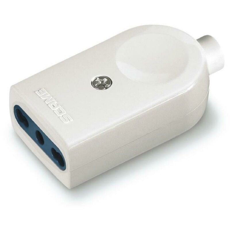 foto del prodotto presa con uscita assiale blueline 2p t 10 16a bianca scame