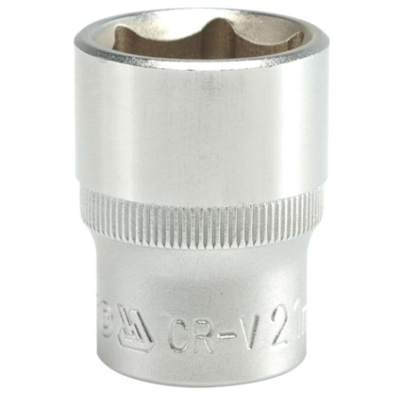 foto del prodotto presa cromata corta a 6 punte 1 2'' 21mm - yt-1214