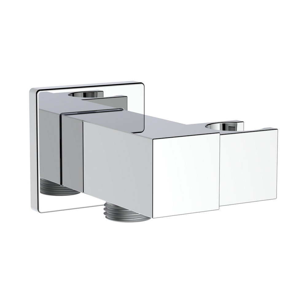 foto del prodotto presa d'acqua snodabile in ottone con supporto doccetta quadra