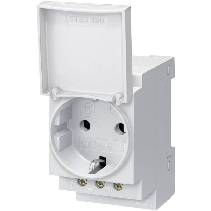 foto del prodotto presa da guida din con coperchio incernierato siemens 5te6801 grigio 1 pz.