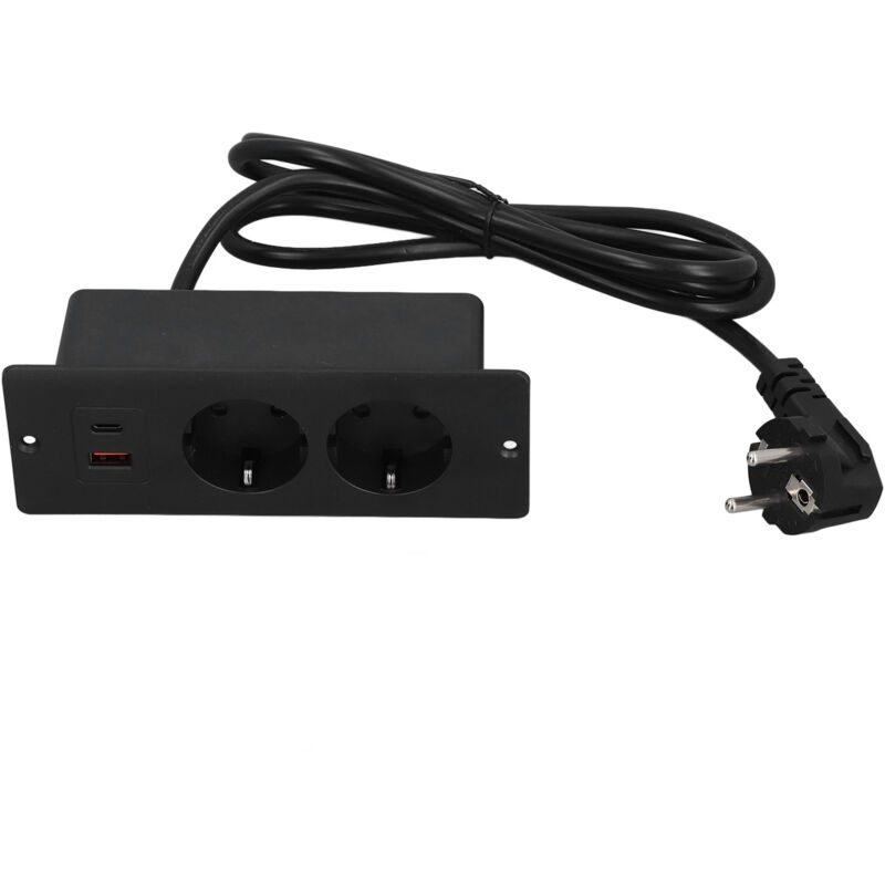 foto del prodotto presa da incasso 2 prese con porta usb c a pd20w ciabatta per mobili incorporata cavo da 1,5 m 230 265 v eosnow