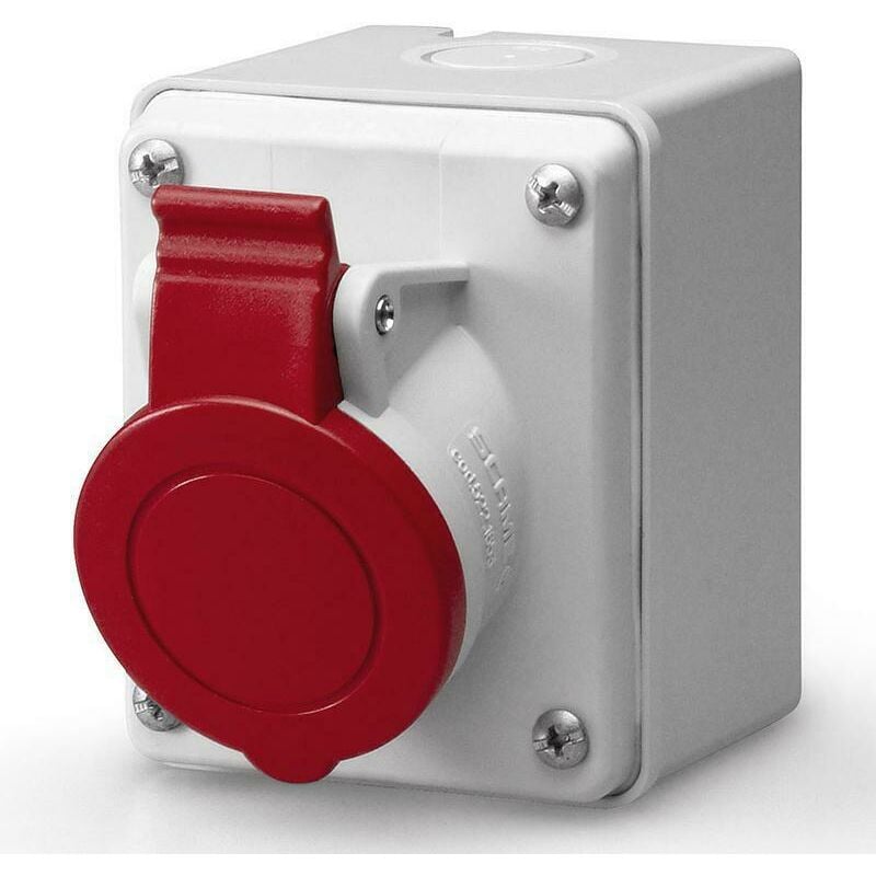 foto del prodotto presa da parete diritta completa di custodia 3p t 16a 522.1656 - scame