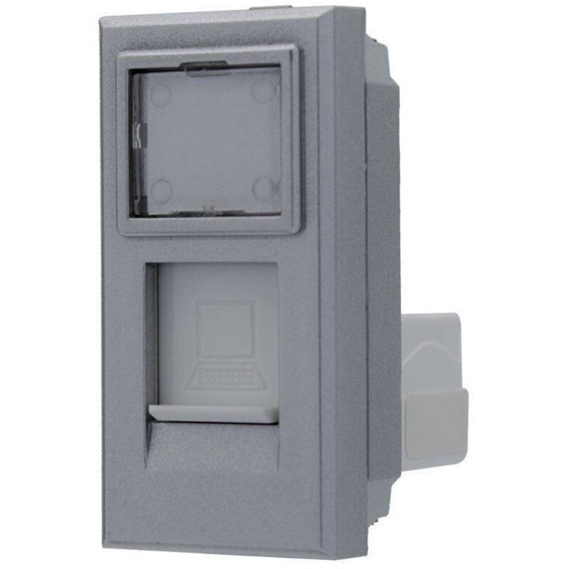 foto del prodotto presa dati connettore rj45 cat5e silver coperchio compatibile bticino axolute trade shop traesio