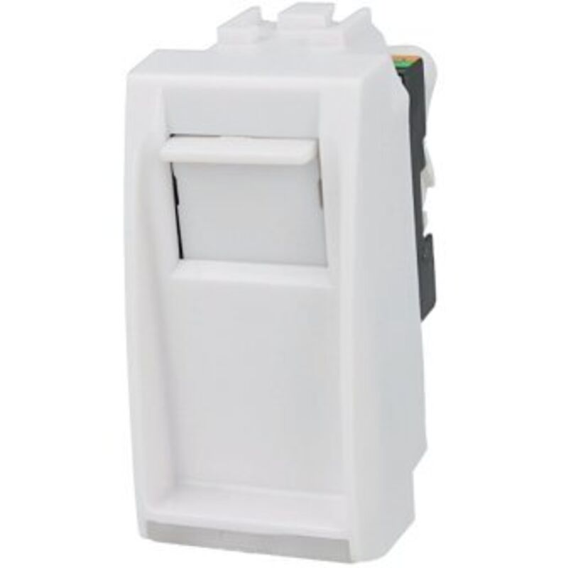 foto del prodotto presa dati rj45 cat5e bianco con coperchio compatibile living