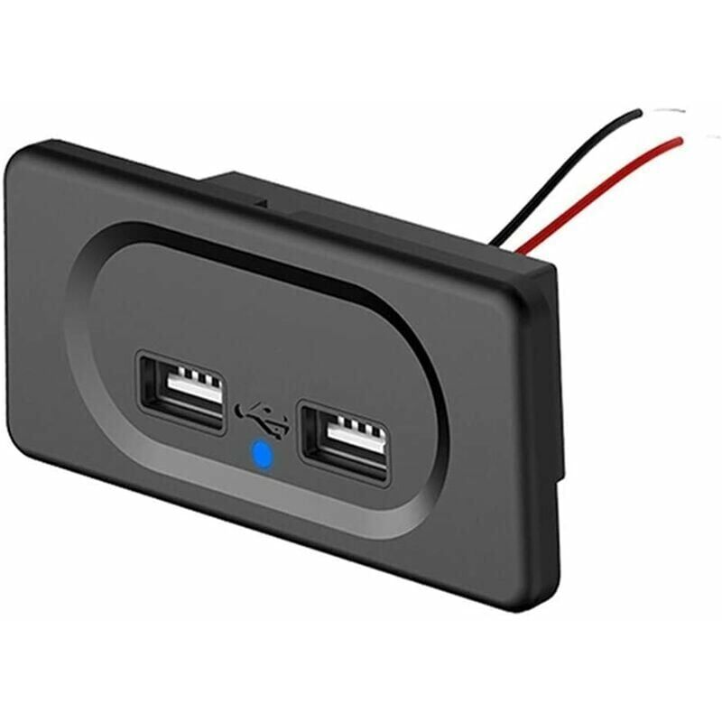 foto del prodotto presa di carica usb doppia, pannello di controllo del caricabatteria per auto 12v 24v 3.1a, presa di ricarica impermeabile per auto, camion, moto,