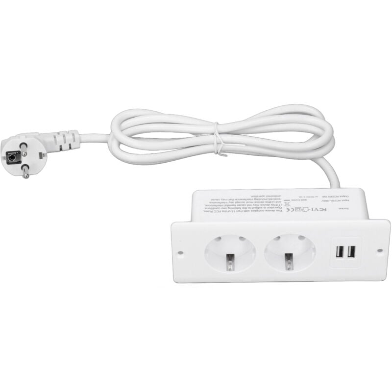 foto del prodotto presa di corrente integrata 2 porte usb ca 230 265 v 10 a presa da scrivania incassata nell hub con cavo da 1,5 m eosnow