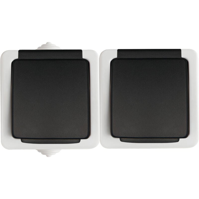 foto del prodotto presa doppia francese 2p t ip54 protezione bambini 16a 250v grigio