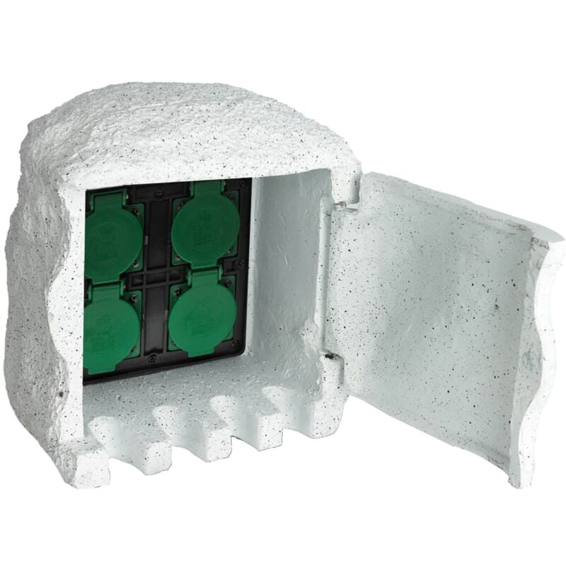 foto del prodotto presa elettrica da esterno 4 spine resina impermeabile vari colori colore bianco