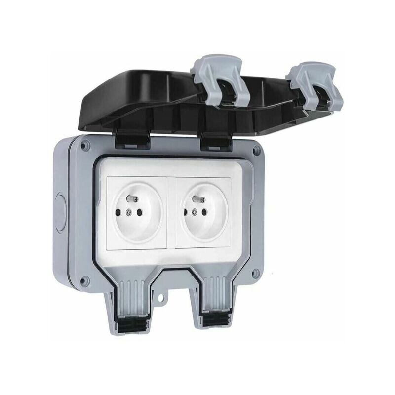 foto del prodotto presa elettrica impermeabile doppia per esterni ip66 presa a muro impermeabile 16a betterlife