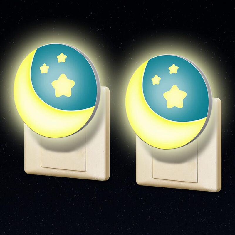 foto del prodotto presa elettrica per luce notturna per bambini set di 2 con piccolo sensore crepuscolare a led, lampada da notte a parete, illuminazione per wc