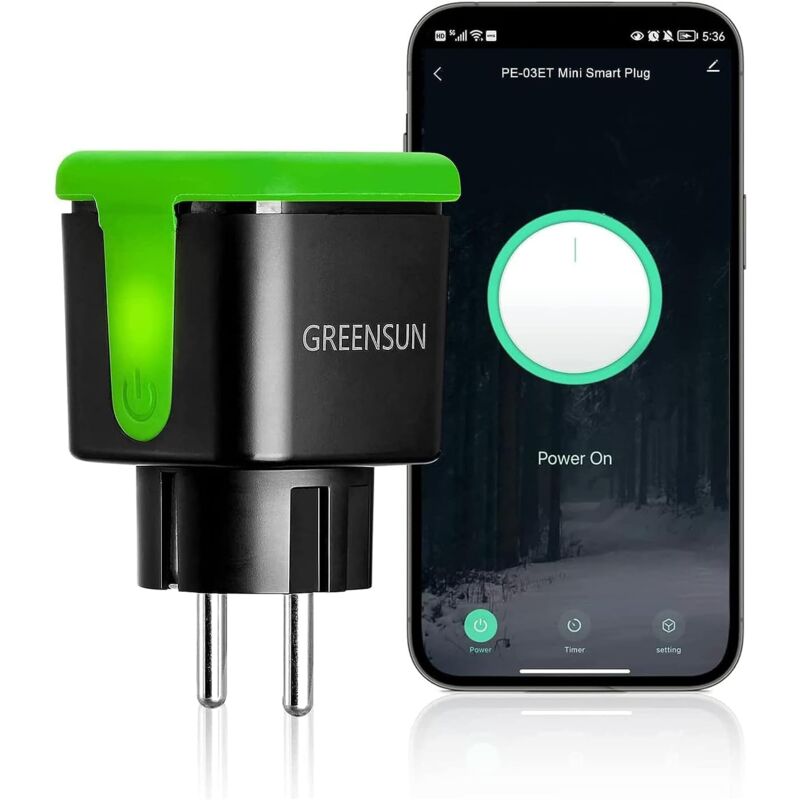 foto del prodotto presa esterna impermeabile, presa intelligente greensun, presa intelligente alexa, presa con timer programmabile, presa impermeabile esterna smart