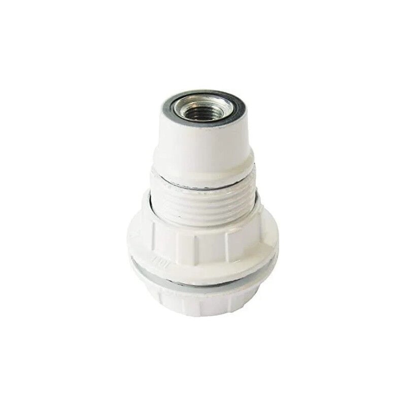foto del prodotto presa filettata e14 bianca con 2 anelli, diametro 10, 60w, 2a, 250v