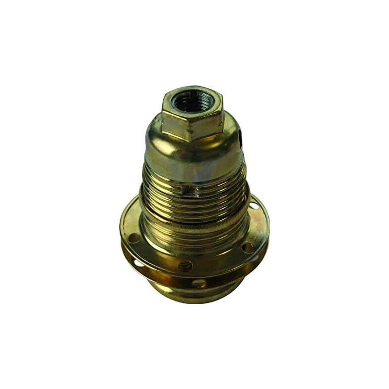 foto del prodotto presa filettata e14 oro con 2 anelli, diametro 10, 60w, 2a, 250v