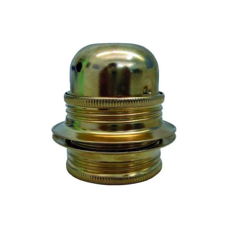 foto del prodotto presa filettata e27 oro con 2 anelli, diametro 10, 150w, 4a, 250v