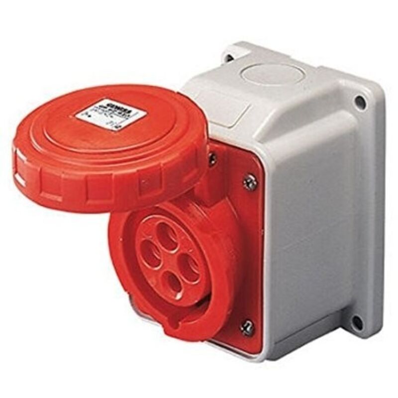foto del prodotto presa fissa 10 parete st.3p t 16a 380v 6h gewiss cod. gw62430 