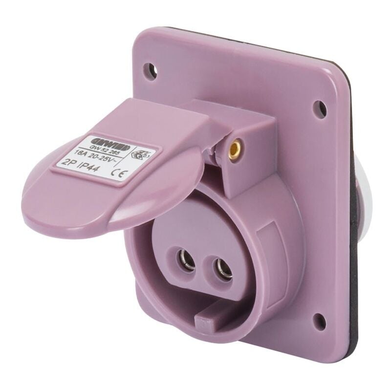 foto del prodotto presa fissa gewiss da incasso 2p 16a ip44 viola 24v gw62265
