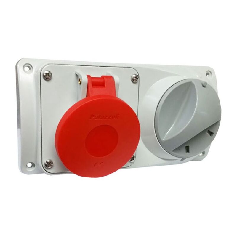 foto del prodotto presa fissa interbloccata orizzontale 3p t 16a 380 415v 50 60hz 6h ip44