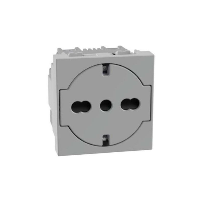 foto del prodotto presa flat bticino matixgo 2p+t 16a 2 moduli grigio - jg4140a16f