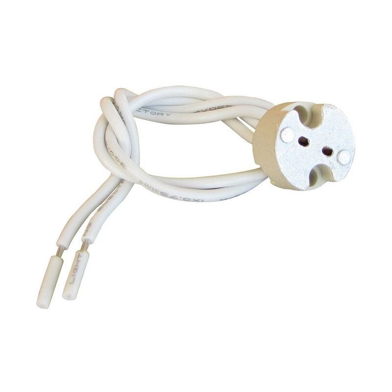foto del prodotto presa in plastica g4 gu4 gu5.3 gy6.35 tibelec 100 w bianco tibelec