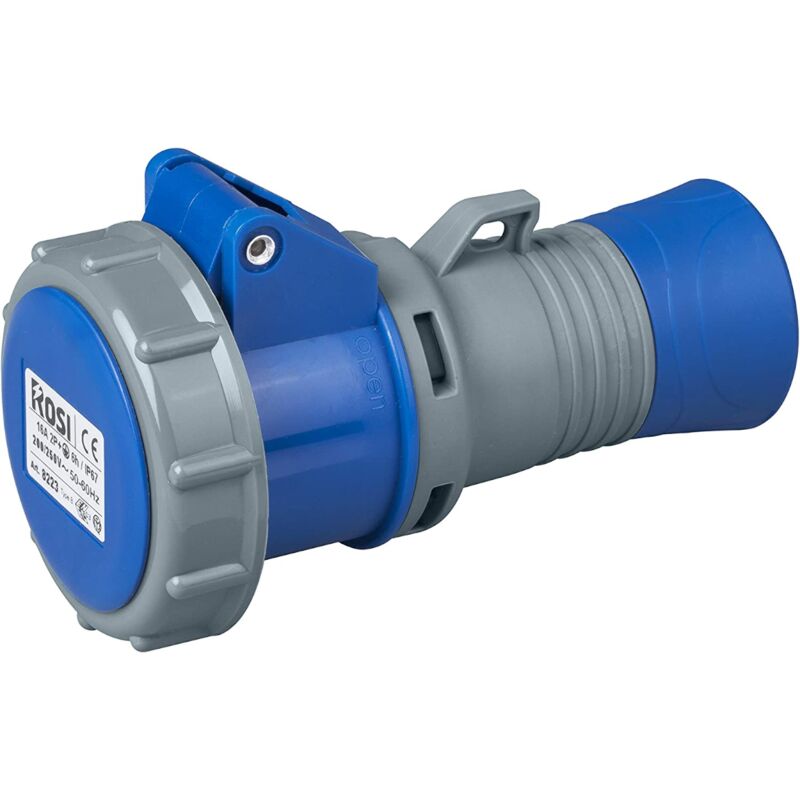 foto del prodotto presa industriale 230v, 2p t, 16a, ip67, blu rosi 8223