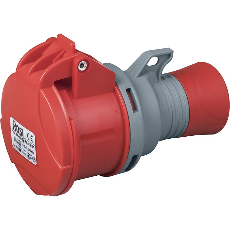 foto del prodotto presa industriale 380v, 3p t, 16a, ip54, rosso rosi 9224