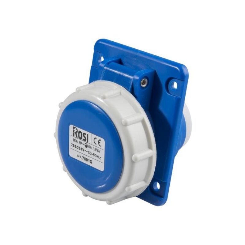 foto del prodotto presa industriale da incasso, 230v, 2p t, 32a, ip67, 80x80mm, inclinata 10 rosi 1007004q
