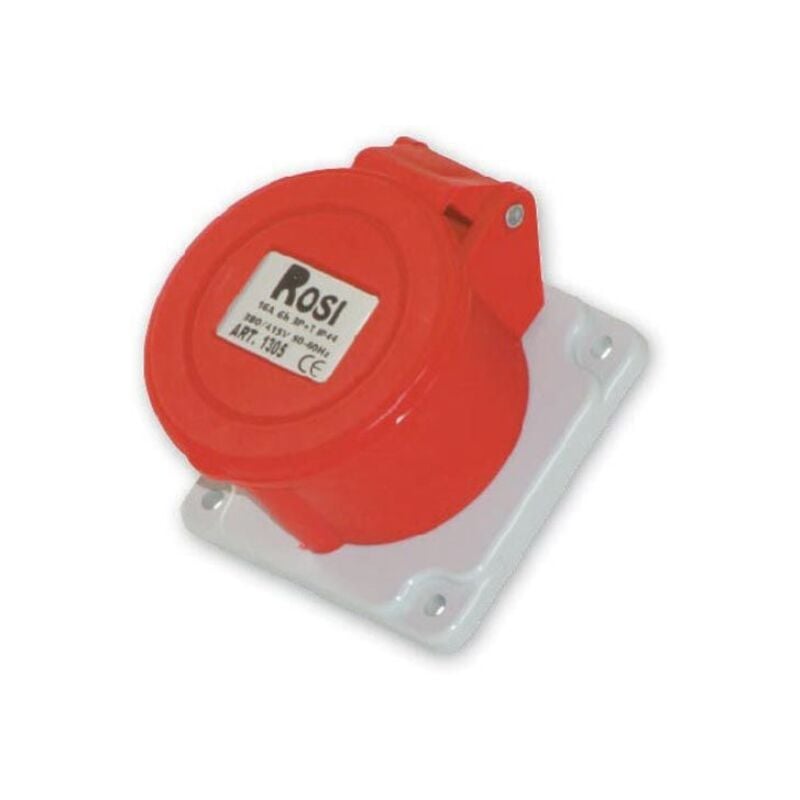 foto del prodotto presa industriale da incasso, 380v, 3p t, 16a, ip54, 75x75mm rosi 1001305