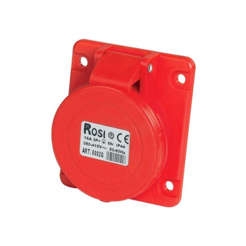 foto del prodotto presa industriale da incasso, 380v, 3p t, 32a, ip54, 80x80mm, inclinata 10 rosi 1006005q