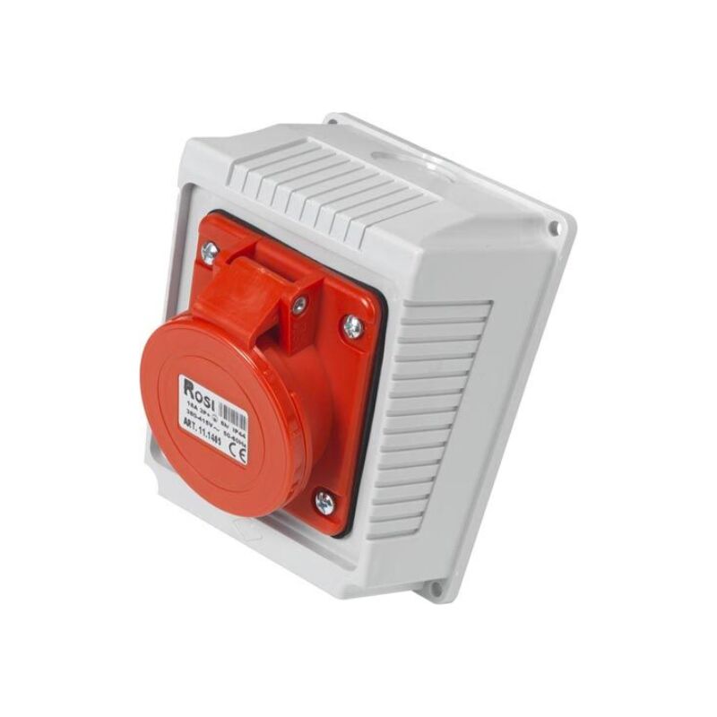 foto del prodotto presa industriale da parete, 380v, 3p+t, 16a, ip54 rosi 11.1405