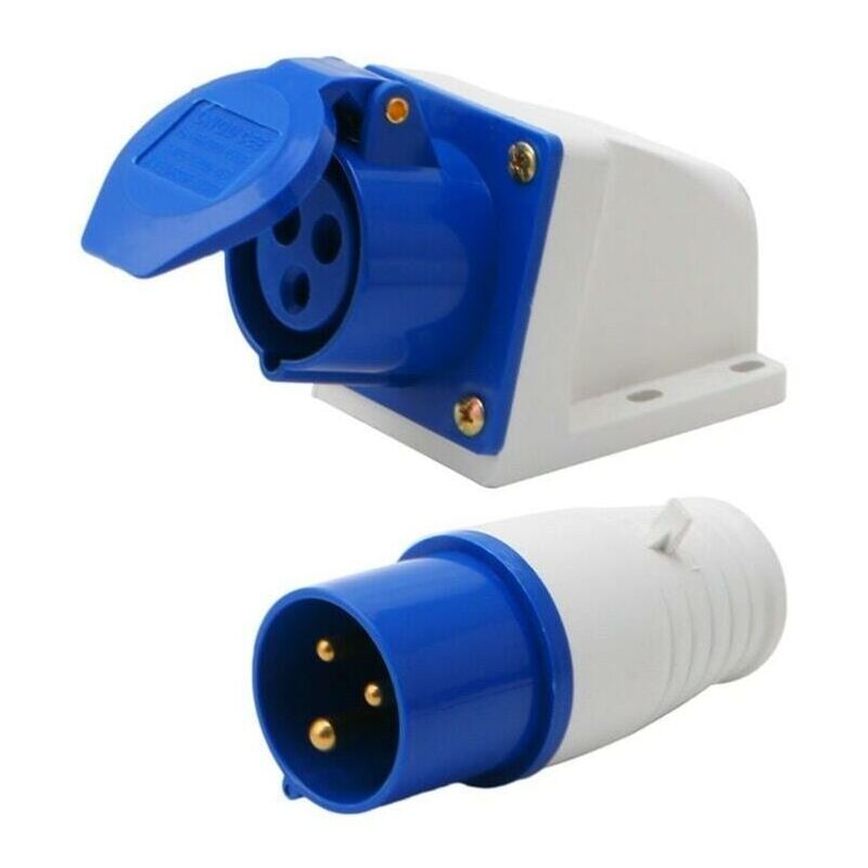 foto del prodotto presa industriale impermeabile ip44 220 250v sf 013 sf 113 16a per camper, roulotte, camper