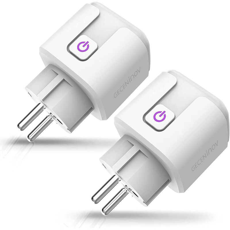 foto del prodotto presa intelligente wifi 2 pezzi, presa intelligente, compatibile alexa, assistente google, presa programmabile wifi con telecomando, controllo vocale